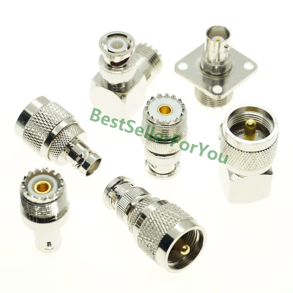 BNC MALE FEMALE TO UHF SO239 PL259 male female FLANGE RF Connector Adapter RIGHT ANGLE Test Converter