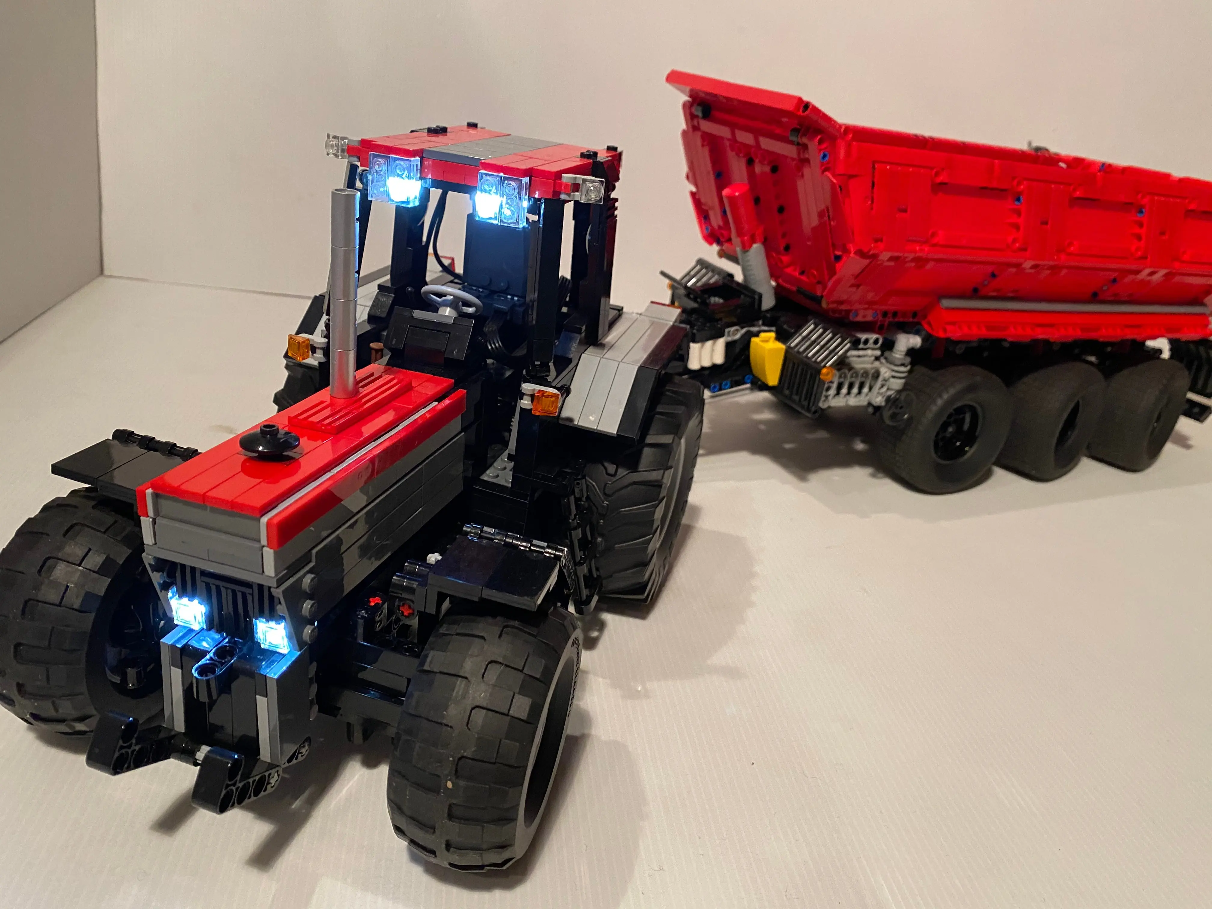 

NEW Technology building block and 42054 tractor compatible Trailer MOC-8830 self dumping trailer assembly toy boy birthday gift