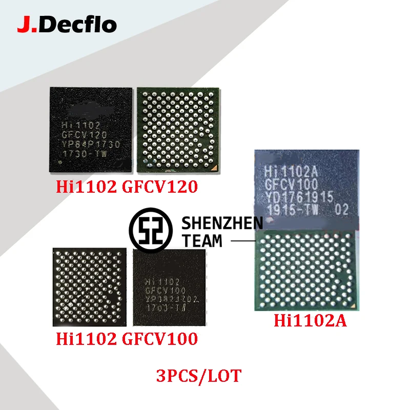 

JDecflo 3 шт./лот WiFi IC Hi1102 GFCV100 GFCV120 Hi1102A для HUAWEI HONOR 5X 8X 8 9 LITE X6 NOVA3 деталь для замены модуля