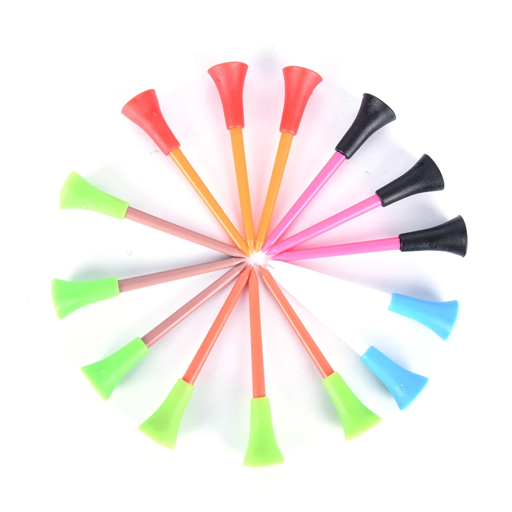 

72mm 50 Pcs/bag Durable Plastic Golf Tees Rubber Cushion Top Golf Tee Golf Accessories