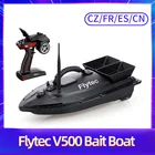 Радиоуправляемая лодка Flytec V500, лодка для рыбалки, 5,4 кмч, высокоскоростная радиоуправляемая лодка, эхолот, нагрузка 1,5 кг, дальность 500 м, двойной мотор, радиоуправляемая лодка
