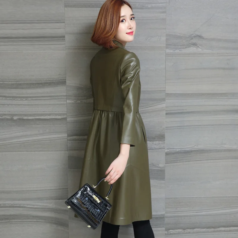 Женская куртка из натуральной кожи весна-осень 2020 пальто овчины Длинный блейзер