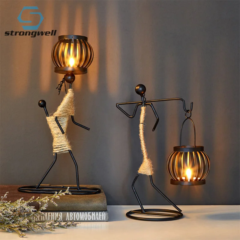 Креативный Железный Подсвечник Strongwell ручной работы романтическое украшение для