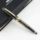 Jinhao роскошный перьевая ручка прозрачный черный Золотой зажим из нержавеющей стали перо серый 992 чернильная ручка