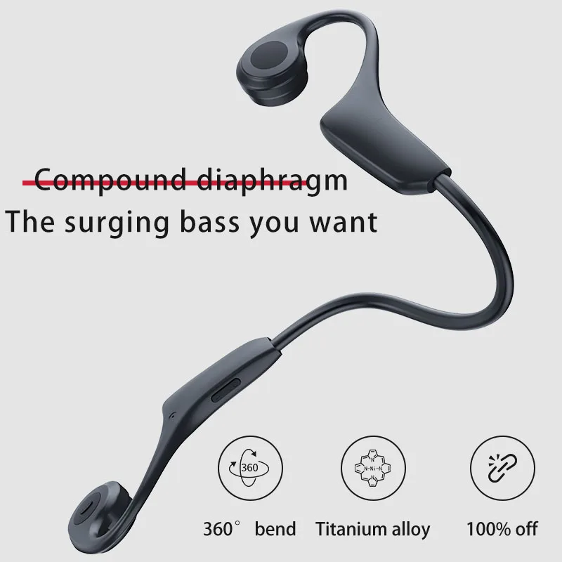 DDJ H10 Bone Conduction Headphones Bluetooth Wireless Headset MP3 Player Built In 8G Memory Waterproof Sports Earphones With Mic |