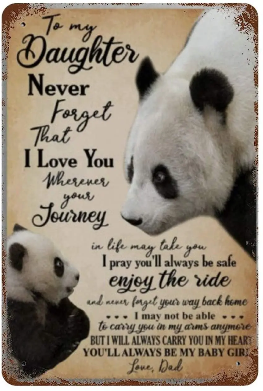 

VinMea Metal Tin Sign,Be My Baby Girl Love Dad Aluminum Sign Wall Art Decor Metal Sign,Public Sign,Decoration Sign 8X12 Inches