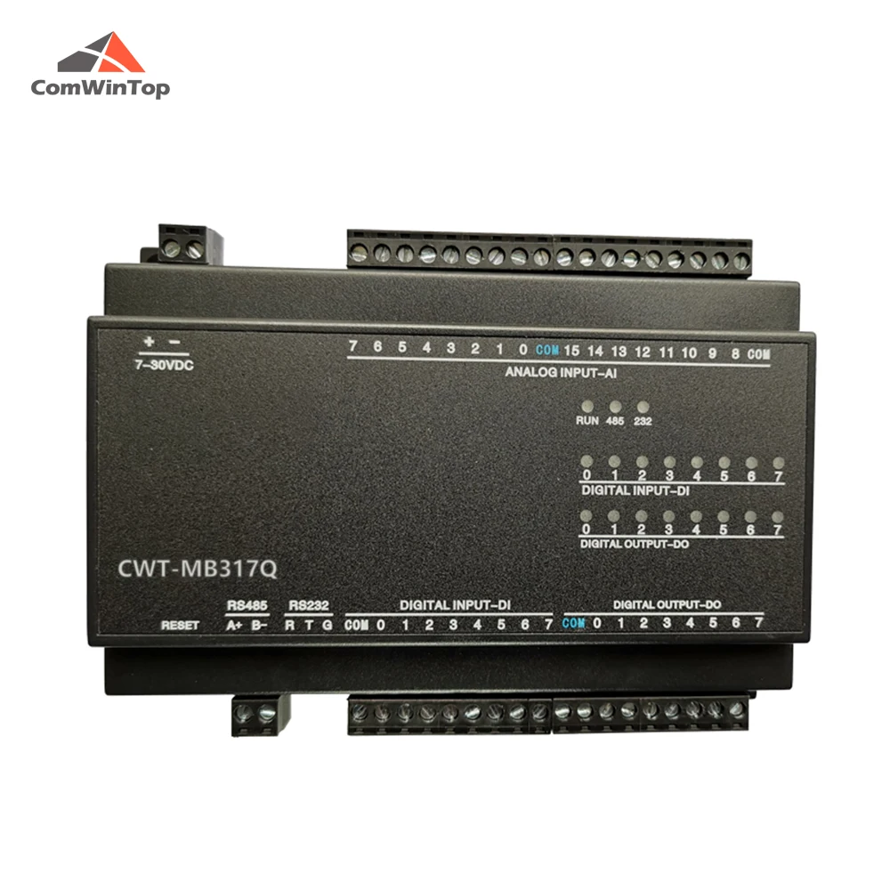 CWT MB317Q16AI + 8DI 8DO (Силовые транзисторы NPN) RS485 RS232 Ethernet Modbus Rtu отложным воротником Tcp
