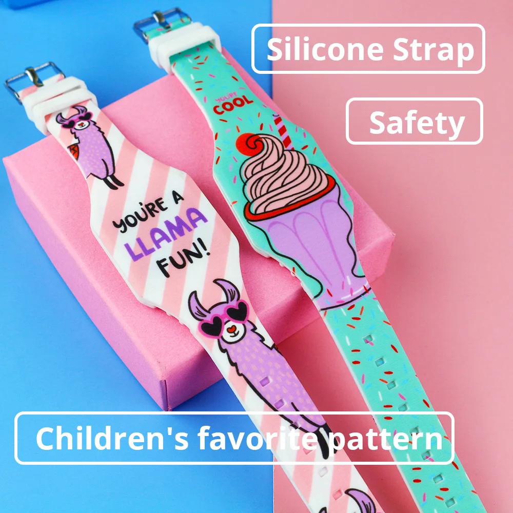 Cute Luminous Kids Watches Girls Cartoon Pattern LED Children Watch Boys Silicone Strap Reloj Infantil Wristwatches Clock | Наручные часы