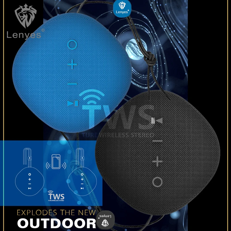 Bluetooth-Колонка Lenyes Traveller уличная Колонка V4.0 водонепроницаемая IPX6 Портативная
