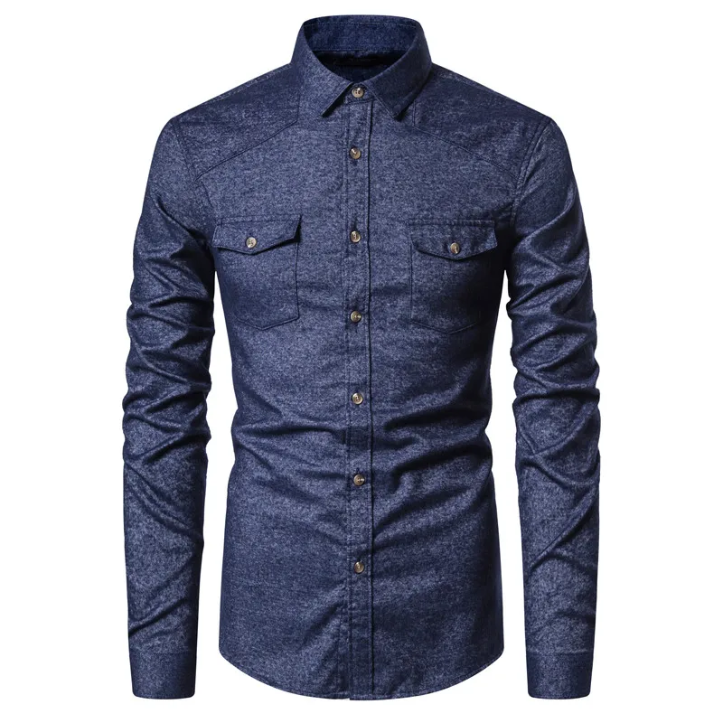 

Factory Clearance Spring Top Quality Cotton Long Sleeve Shirt Men Turn-down Collar Mens Dress Shirts Casual Social Men's Shirts