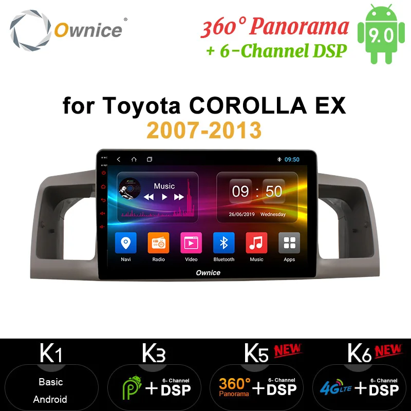 Ownice 8 Core 4G RAM 64G ROM Android 9 0 LTE 360 Pano ram a GPS Автомобильный Радио dvd-плеер DSP SPDIF для Toyota COROLLA