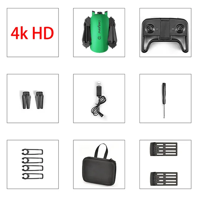 4K green 2 battery Складной мини Радиоуправляемый квадрокоптер R8 4k селфи Дрон HD Двойная камера FPV Божья коровка удержание высоты оптический поток Радиоуправляемый Дрон вертолет - Цвет: 4K green 2 battery
