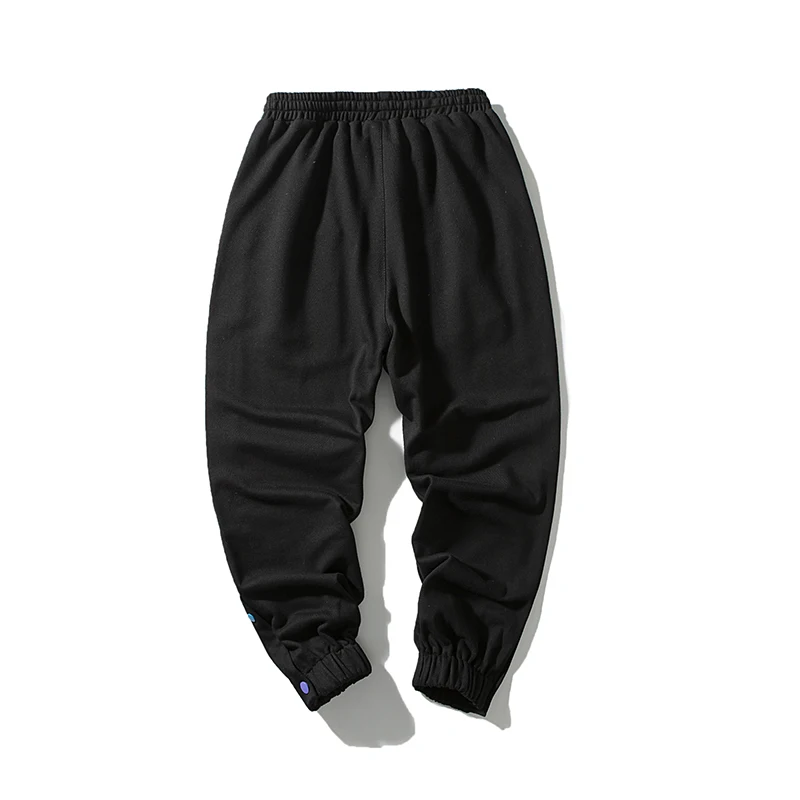 

2021 Men Hip Hop Sweatpants Pants Side Buttons Men's Elastic Waist Loose Style Joggers Trousers