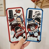 cool soda girl phone case for huawei p smart 2021 y7a liquid silicone cover