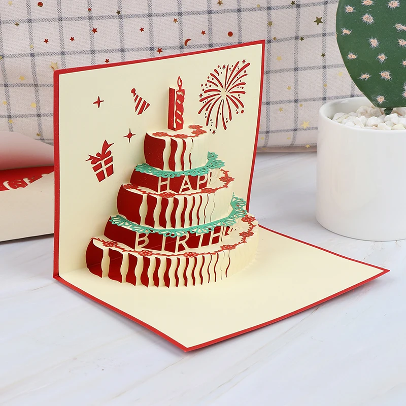 3D счастливого дня рождения дневной свет с конвертом новые поздравительные