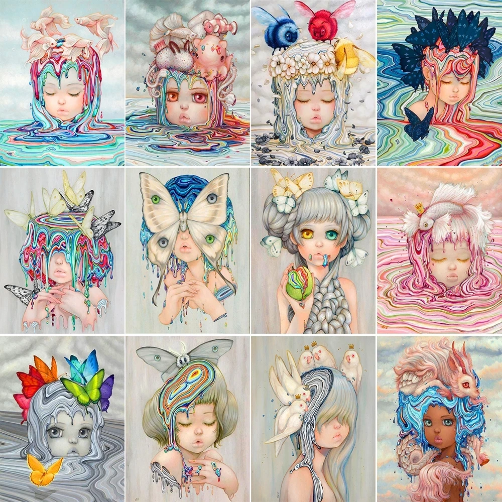 

Full Square 5D Diy Diamond Painting Cartoon Girl Art Fantasy Character Mosaic Embroidery Cross Stitch Kit Home Decoration Gift