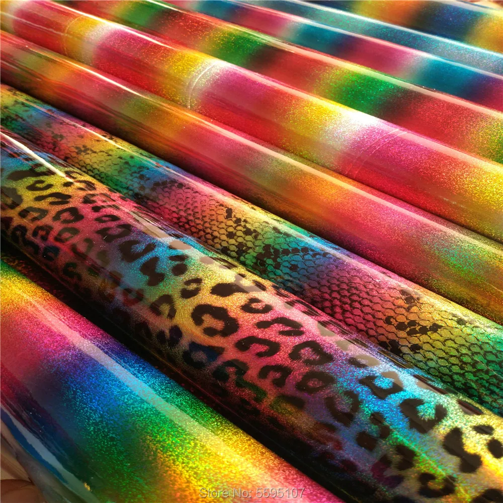 Градиентная Радужная мелкозернистая змеиная ткань для обуви сумки пояса