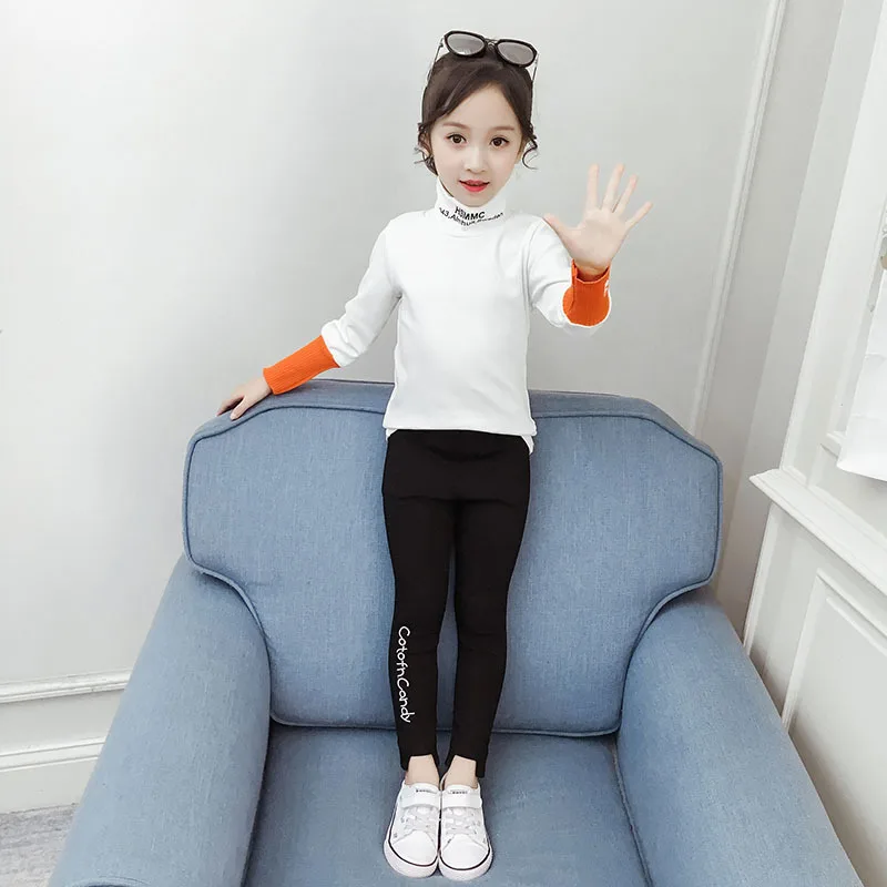 Детский джемпер для девочек коллекция 2021 года весенне осенняя модная футболка с