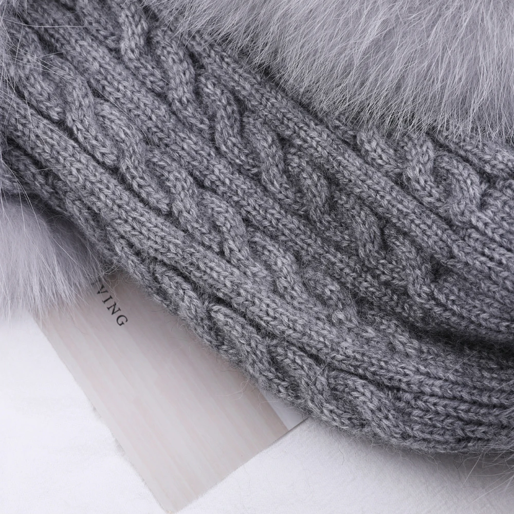 Шапка из натурального Лисьего меха 100% женская шапки-ушанки зимняя теплая - купить