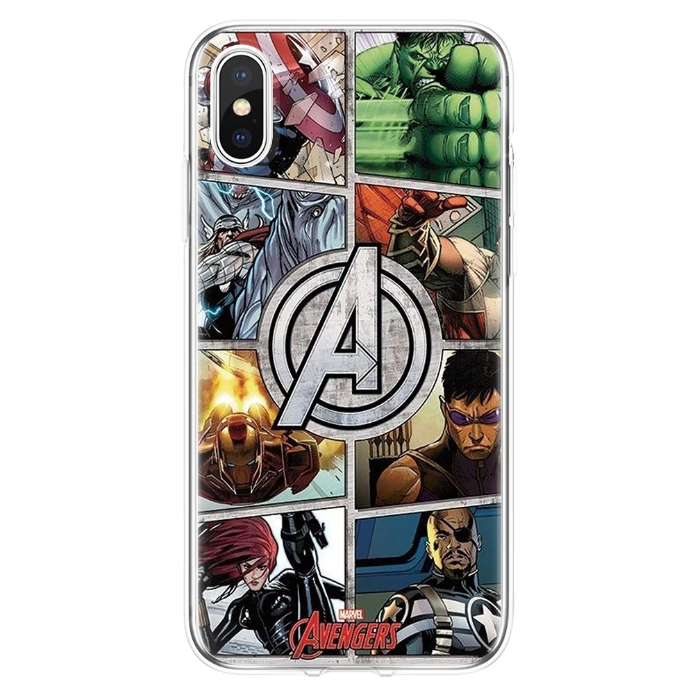 Marvel SuperheroSoft TPU силиконовый чехол Бэтмен для iPhone 5 5S SE 6 7 8 Plus X XS XR Max Мстители |