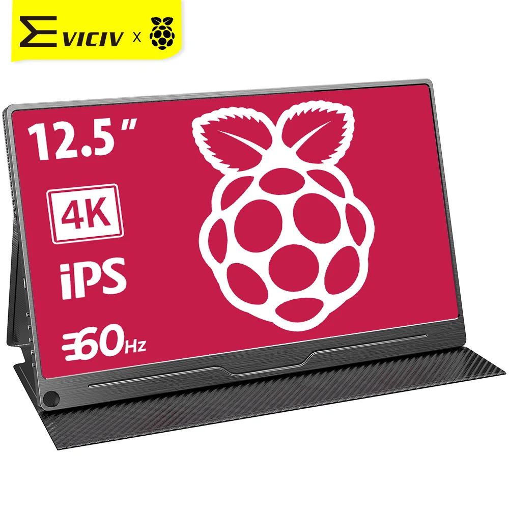 구매 Eviciv-12.5 4K Adobe RGB 100% 휴대용 모니터, VESA 16:9 외부 화면 노트북 PC LCD 디스플레이 Xbox PS4 게임 HDMI Typc C 금속