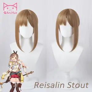 Anihutreisalin Stout Ryza Wig Game, lier Ryza: Ever Darkness  секретное укрытие, косплей, волосы Reisalin Stout Ryza Cosplay