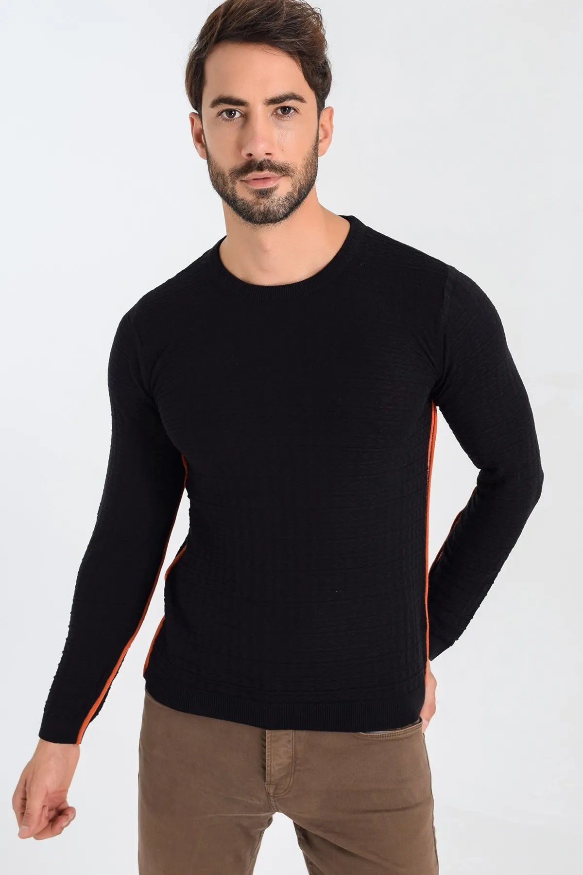 Мужской трикотажный свитер с круглым вырезом Heyss | Мужская одежда