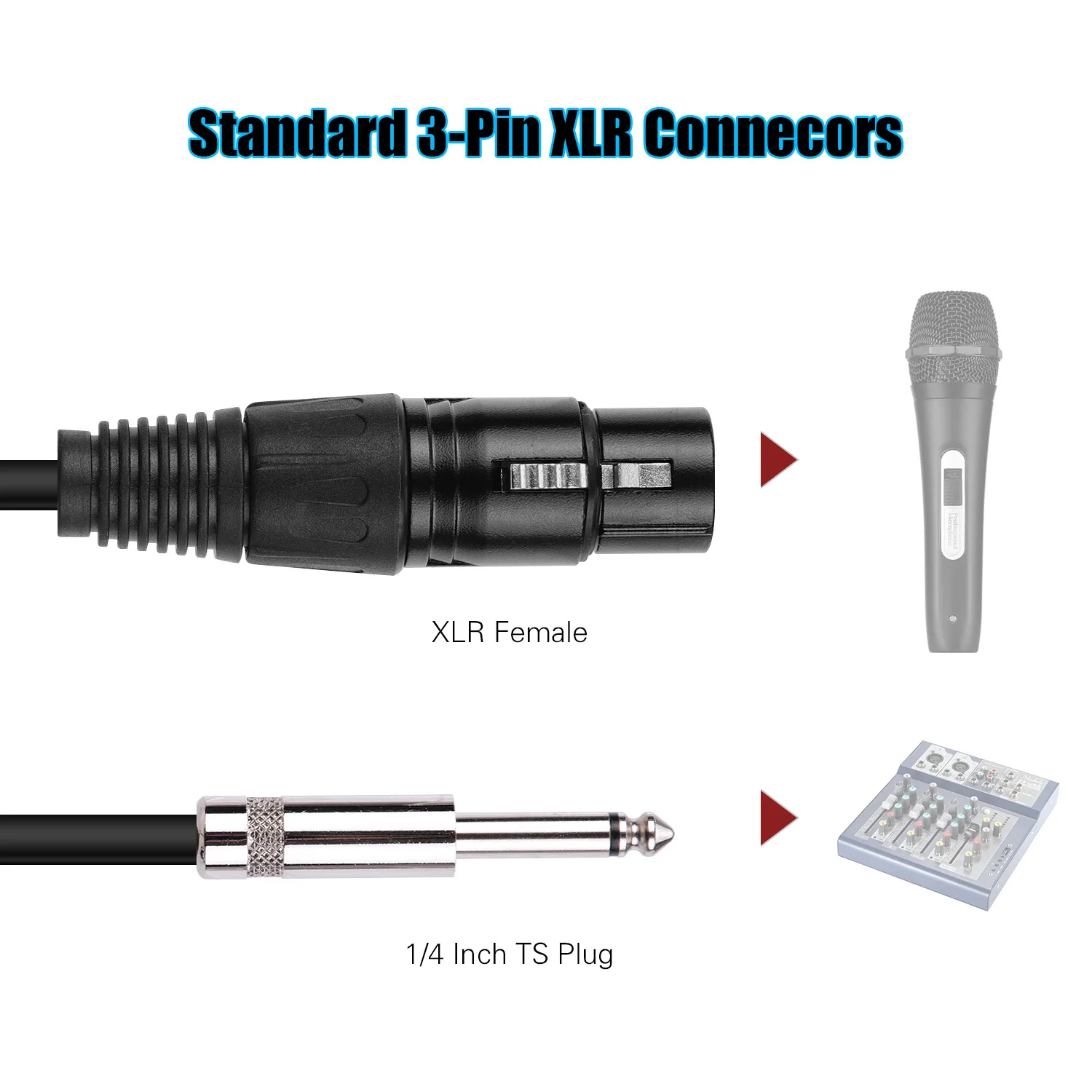 M/3m/5m одновременное подключение двух телефонов кабель разъем XLR до 1/4 дюймов TS моно