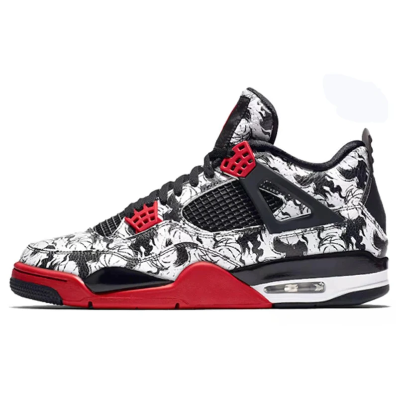 

With box Men BasketballShoes Retro 4 Thunder Pure Money Bred Cool GreyFlight Military Black Designer TrainersSport Sneakers Boys