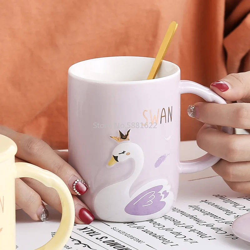Рельефная трехмерная креативная кружка Лебедь Европейская офисная Питьевая