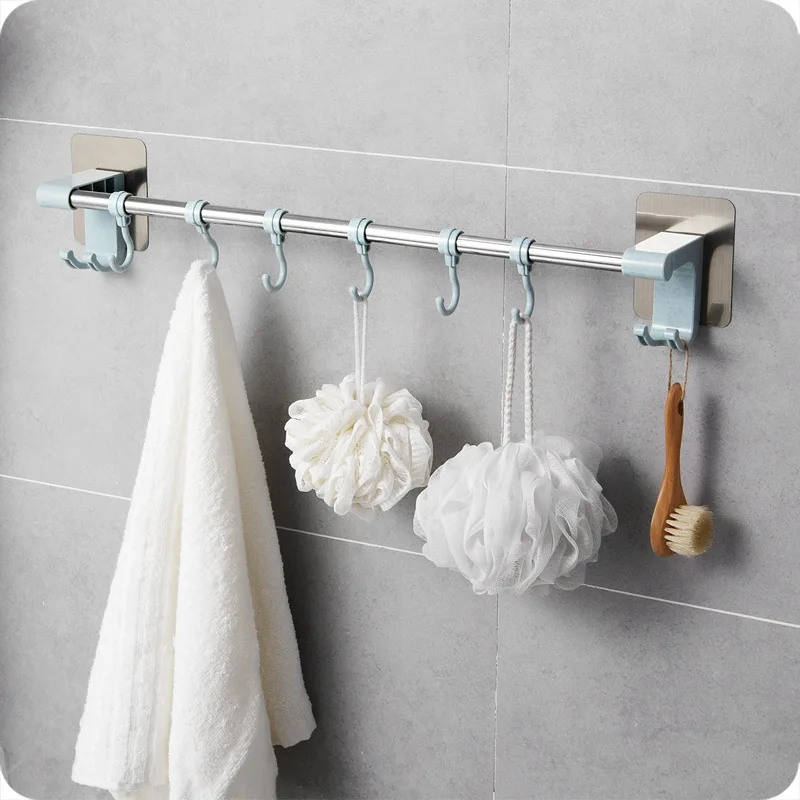 Новый модный настенный 6 крючков Полотенца Ванная комната Кухня держатель