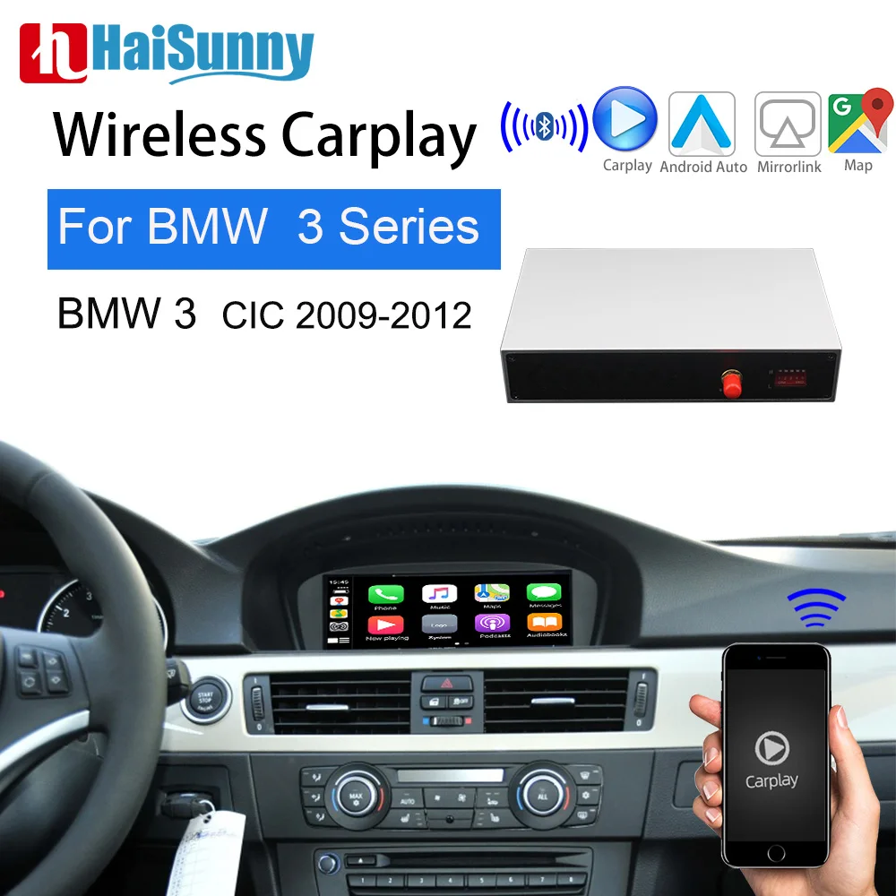 

Беспроводная IOS Carplay для BMW CIC 320i 325i 328i, 3 серии 2009-2012, поддержка смарт-мультимедиа, видео экран, Android, Автоматическая навигация