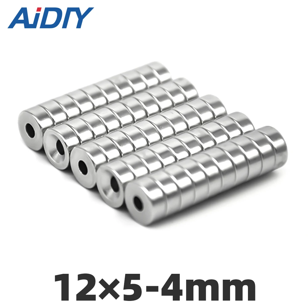 AI DIY 20/50/100 шт 12x5 мм отверстие 4 супер сильные круглые с углублением редкоземельный