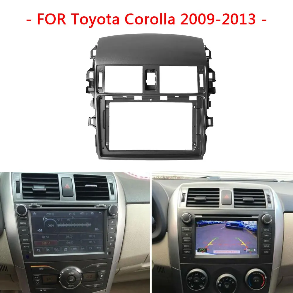 

2Din Car Radio Fascia Frame Fit for 2009-2013 Toyota Corolla Stereo Radio Panel Dash Frame Kit Mounting Frame Trim Fascia