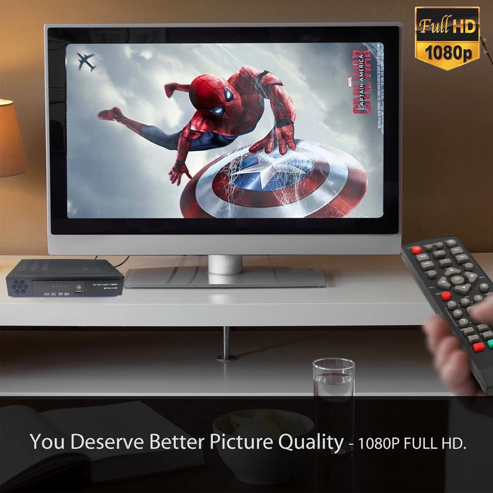 DVB-T2 DVB-S2 комбо полная HD цифровой ТВ тюнер приемник dvb-t наземного спутниковый ресивер ТВ приемник Поддержка BISS ключ декодер каналов кабельного телевидения компьютерной приставки к телевизору