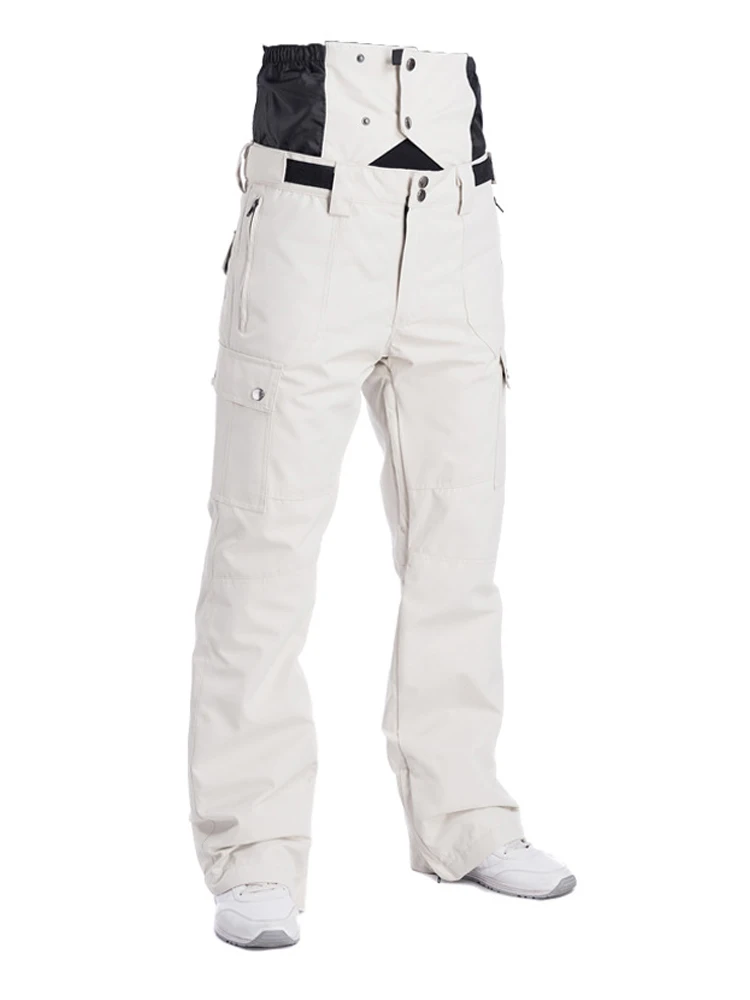 Мужские теплые брюки для сноуборда водонепроницаемые ветрозащитные высокая