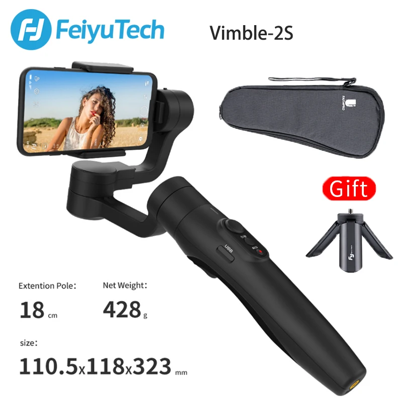 FeiyuTech Vimble 2/Vlog Карманный стабилизатор 3-осевой портативный смартфон Кардана шест Штатив для iPhone Gopro экшн Камера