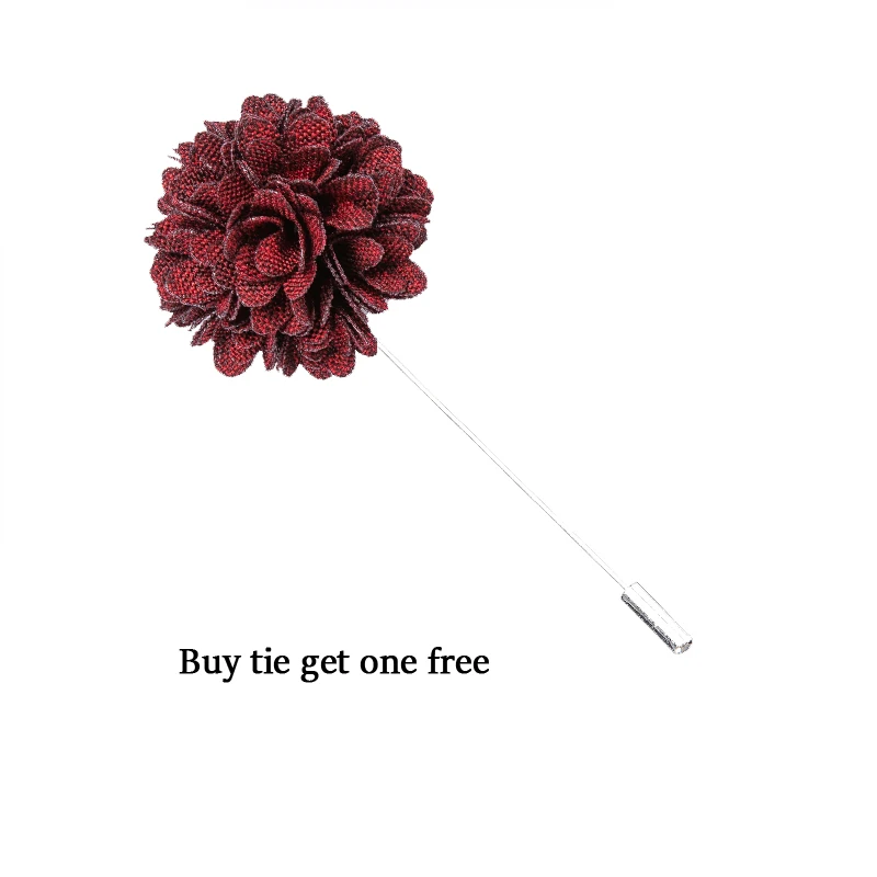 Мужской галстук красный пейсли шелковый для мужчин запонка бутоньерка