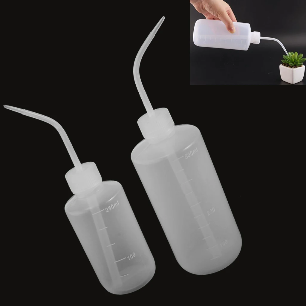

1 Pack Bend Mouth Squeeze Watering Bottle/Can For Succulent Wash Cleaning,With The Scale Marks Lightweight