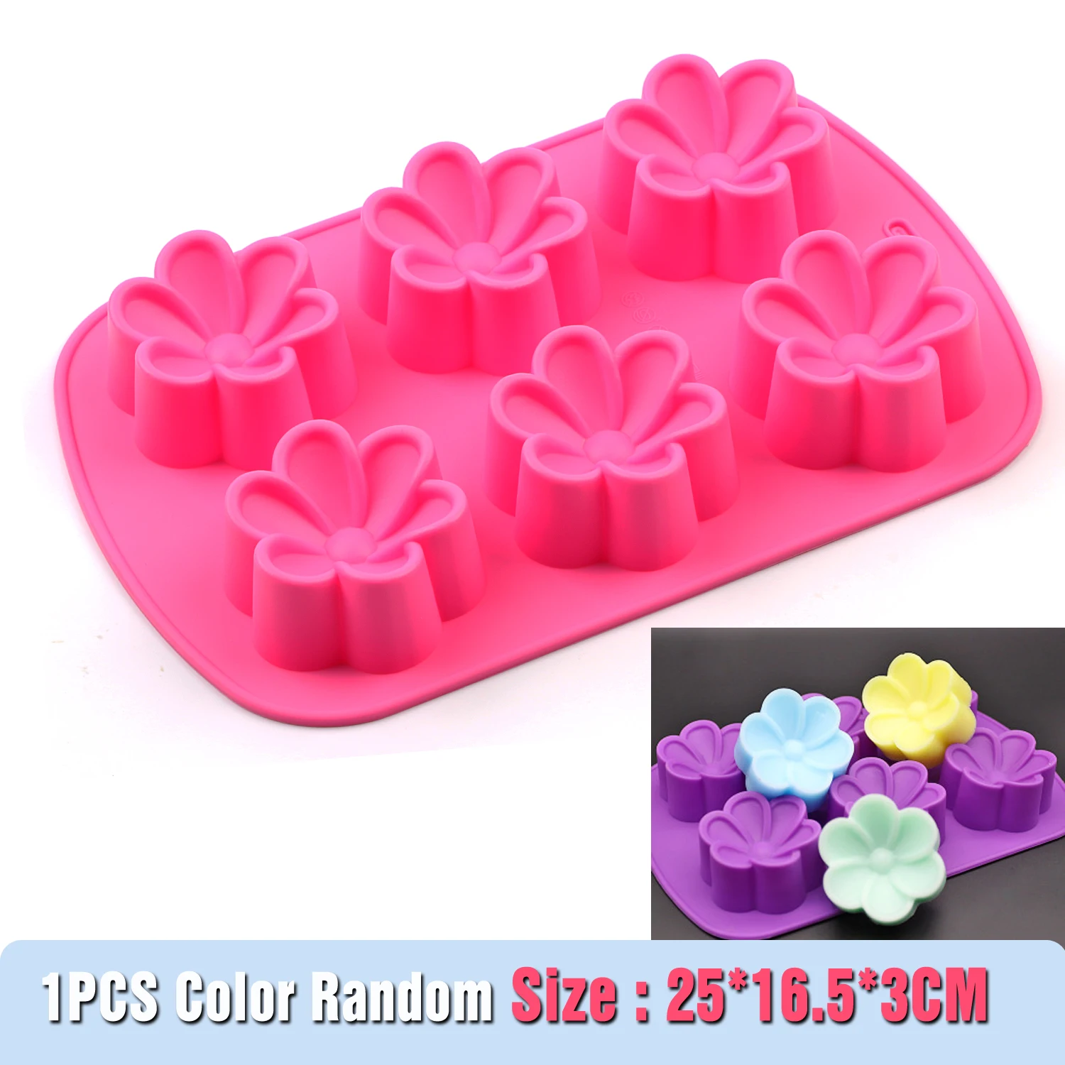 

Silicone mold six petal flower shape Baking Mould soap mold Food grade silicone mold for pastry pudding chocolate mooncake soap