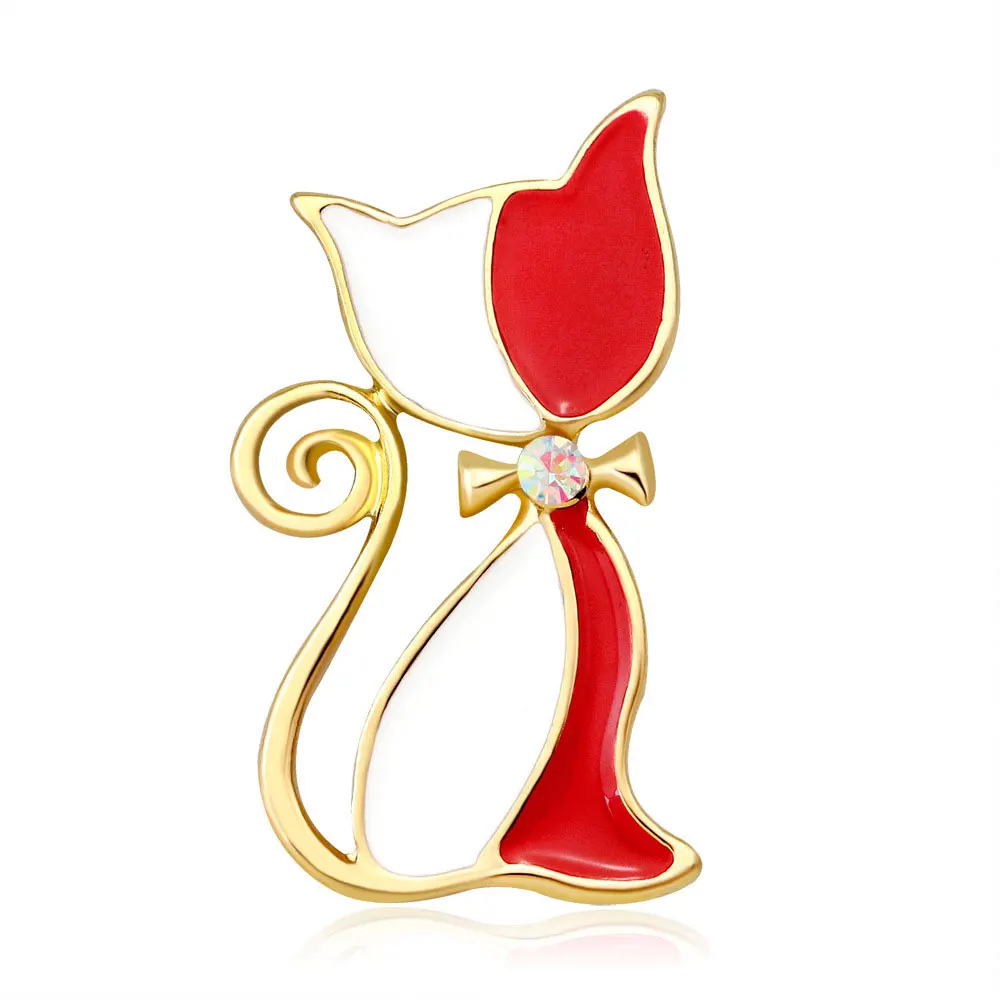 Брошь в виде живой кошки вечерние Металлическая корона кристалл эмаль броши