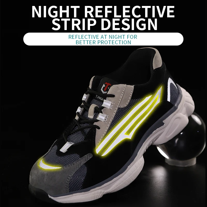 

New style Men's Safety Shoes Boots With Steel Toe Cap Casual Men's Boots Work Indestructible Shoes Puncture-Proof Work Sneakers