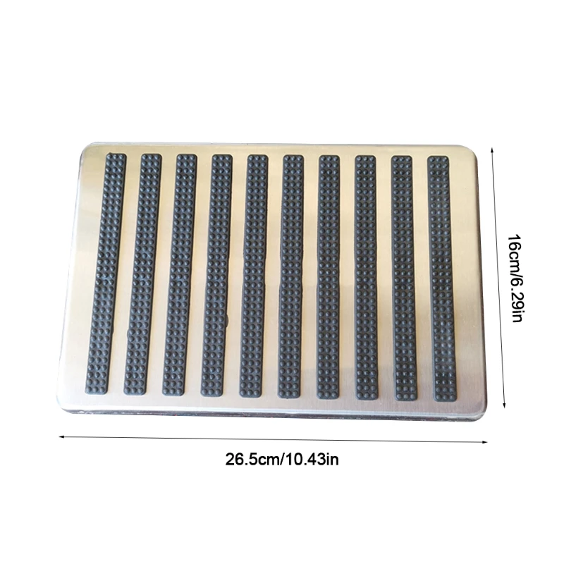

124B 26.5x16cm Non-slip Car Carpets Floor Mats Stainless Steel Heel Plate Pedal