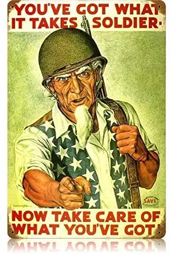 Balter Дядюшка Сэм солдат металлическая искусственная табличка постер для гостиной