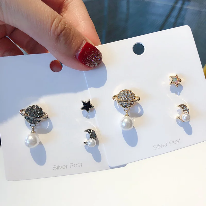 Женские серьги подвески со звездой Сатурн стразы модные ювелирные изделия для