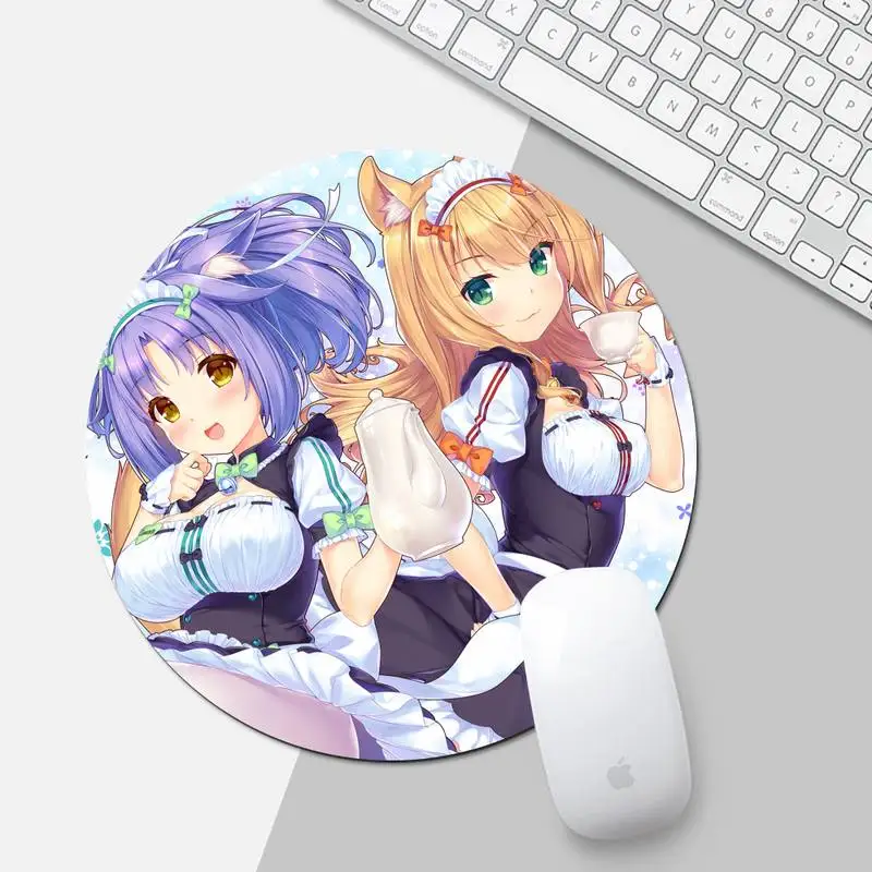

Nekopara Maid anime girl Keyboards Mat Gaming mousepad Desk Mat Game Office Work Round Mouse pad Mat XL Non-slip Laptop Cushion