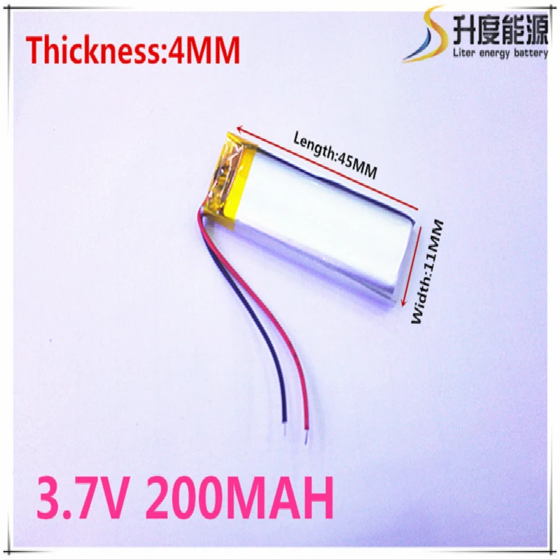 Полимерный аккумулятор 200 мАч 3 7 В 401145 умный дом MP3 колонки Li-Ion для dvr GPS mp3 mp4