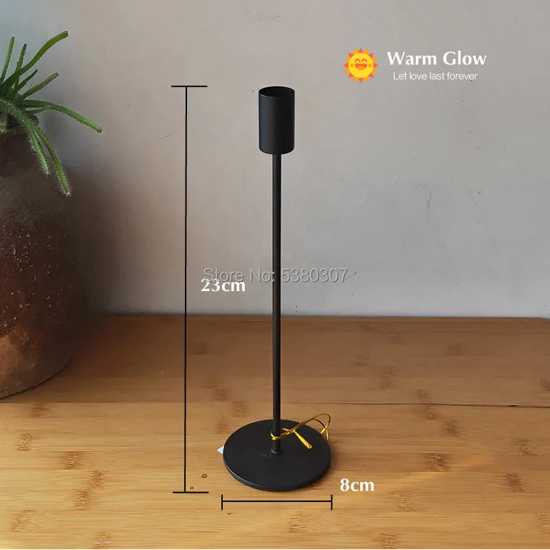 black 23cm Металлическая в современном стиле черный подсвечник Новые подсвечники свадебные украшения бар вечерние Декор для дома - Цвет: black 23cm