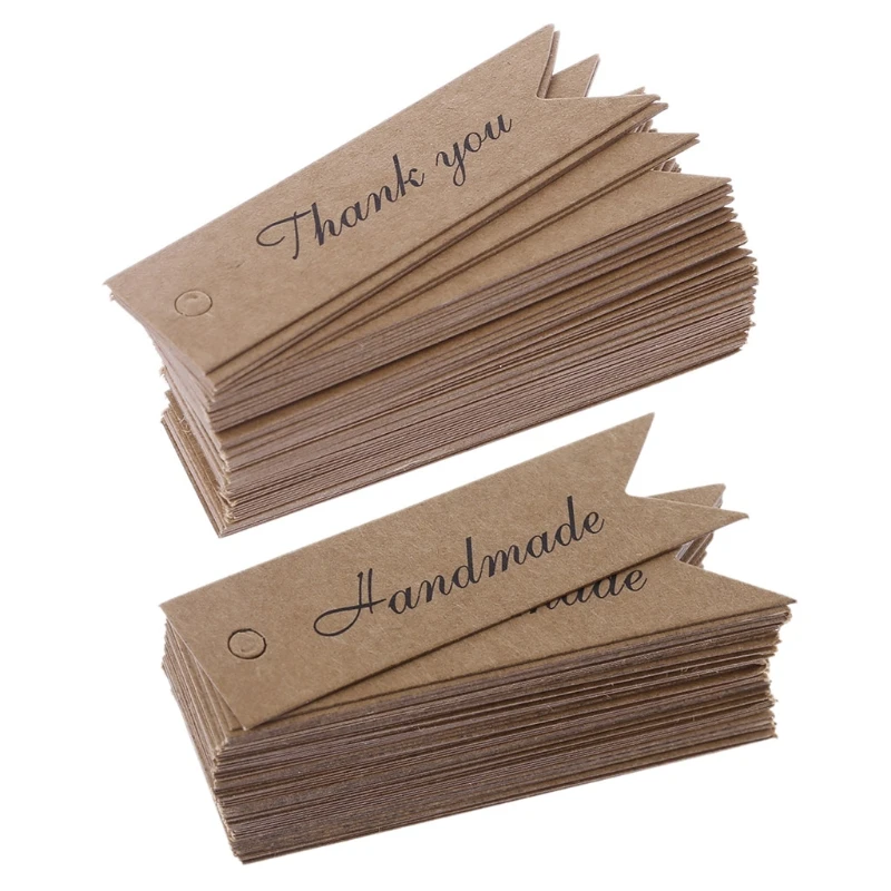 

50X крафт-бумага, бирка в форме ласточкин хвост, упаковка, подарочная Закладка, декор для упаковки