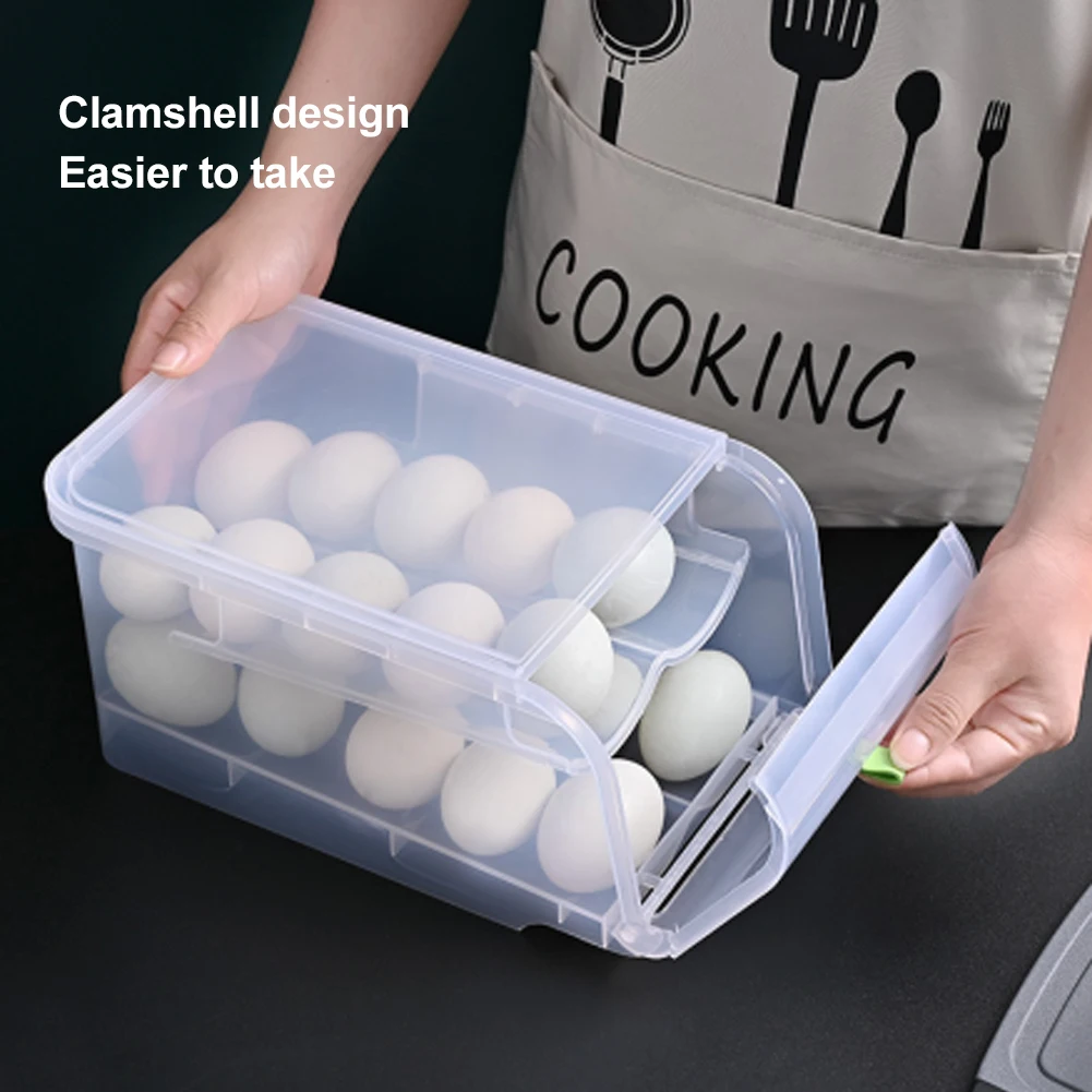 

Household Egg Carton Refrigerator Kitchen Double-layer Storage Box Egg Rack Automatic Rolling Storage Box